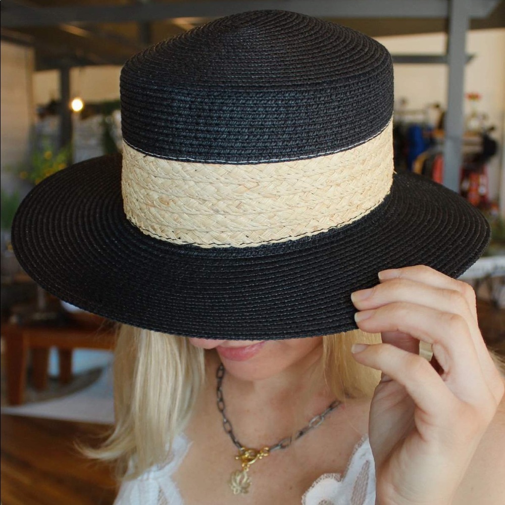 Top Of The Mornin' To Ya Boater Straw Hat-Black - Picture 3 of 4